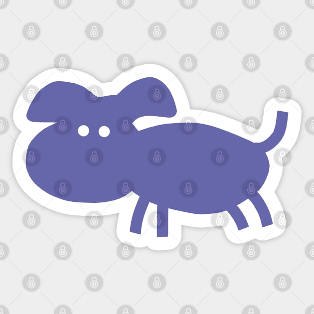 Mysterious Periwinkle Blue Chonk Puppy Dog Sticker by ellenhenryart